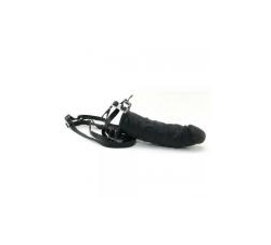   Fetish Fantasy Extreme Hollow Strap On Silicone Dildo 7 Inch Black  